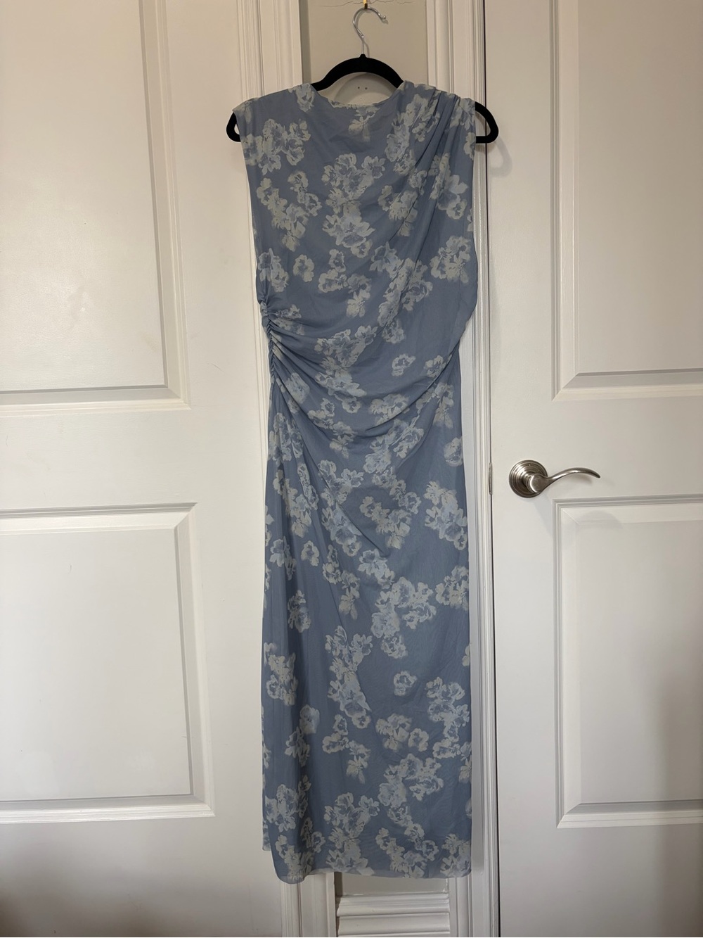 BRAND NEW “And Other Stories” Light Blue Floral Midi Dress with Draped Detail